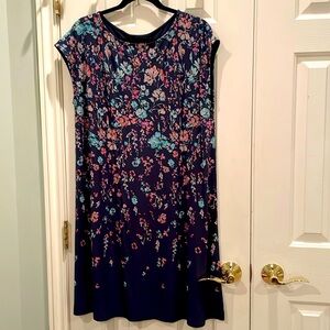J. Jill Wearever Dress L Large Floral cap sleeve